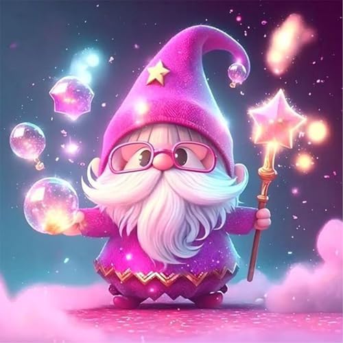 DOMROM Gnome Diamant Painting Bilder, Zwerg Diamant Painting Set für Erwachsene, Diamant Painting Bilder Vollbohrer 5D DIY Malen nach Zahlen Diamant Anfänger für Gift Home Wall Decoration 30x30cm von DOMROM