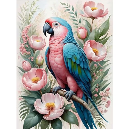 DOMROM Vogel Diamond Painting Kits Erwachsene, 5D Papagei Diamant Painting Bilder, DIY Diamond Art Painting Kit Full Drill Gem Digitales Diamant Gemälde Stickerei für Gift Home Wall Decoration 30x40cm von DOMROM