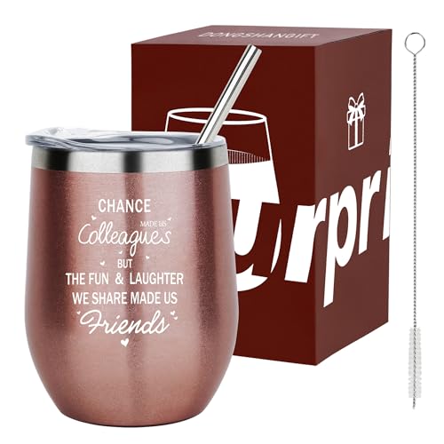 Chance Made Us Kollegen Geschenke Tumbler,Verlassen Ruhestand Dankeschön Geschenke für Kollegen Weggehen Neuer Job Geschenke für Frauen Arbeitskollege 350ml Edelstahl Becher mit Geschenkbox Rose Gold von DONGSHANGIFT