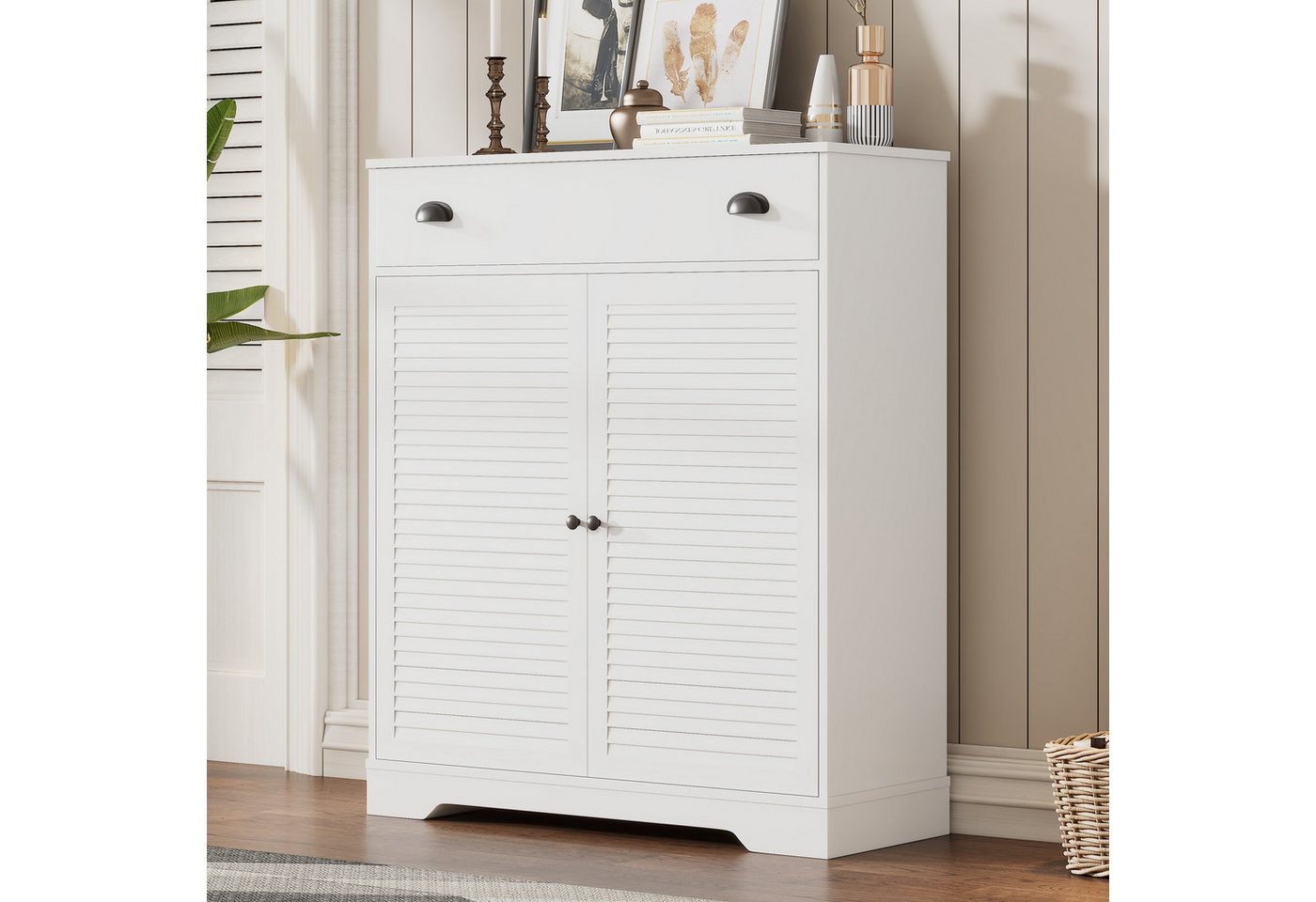 DOPWii Beistellschrank Sideboard Holzschrank mit 2 Türen,1 Schublade,93×110×36cm,Kommode mit Verstellbaren Einlegböden,für Flure,Eingangsbereiche,Wohnzimmer von DOPWii