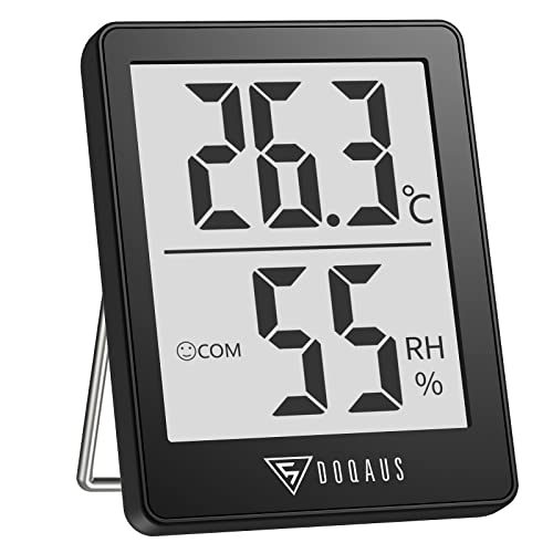 DOQAUS Hygrometer Thermometer Innen, Mini Thermo-Hygrometer Innen Feuchtigkeit Raumthermometer Luftfeuchtigkeitsmessgerät mit Hohen Genauigkeit, für Innenraum, Babyraum, Wohnzimmer, Büro von DOQAUS