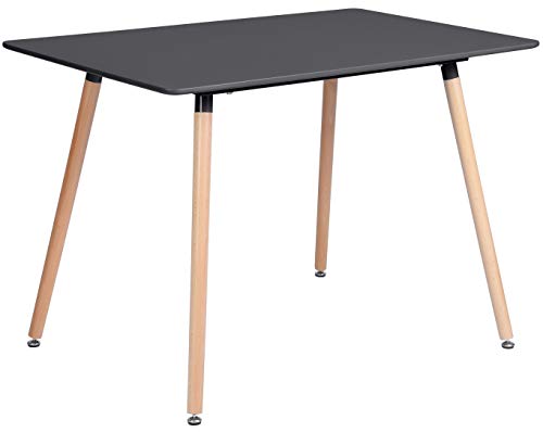 DORAFAIR Rechteckig Esszimmertisch Küchentisch Wohnzimmer Tisch, Skandinavisch Esstisch MDF, Schwarz von DORAFAIR