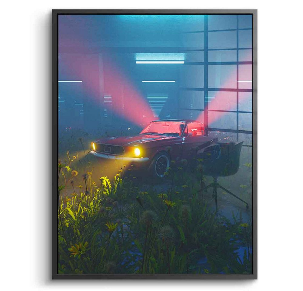 DOTCOMCANVAS® Acrylglasbild Green Garage - Acrylglas, Acrylglasbild Green Garage KI AI generiert digitale Kunst Wandbild von DOTCOMCANVAS®