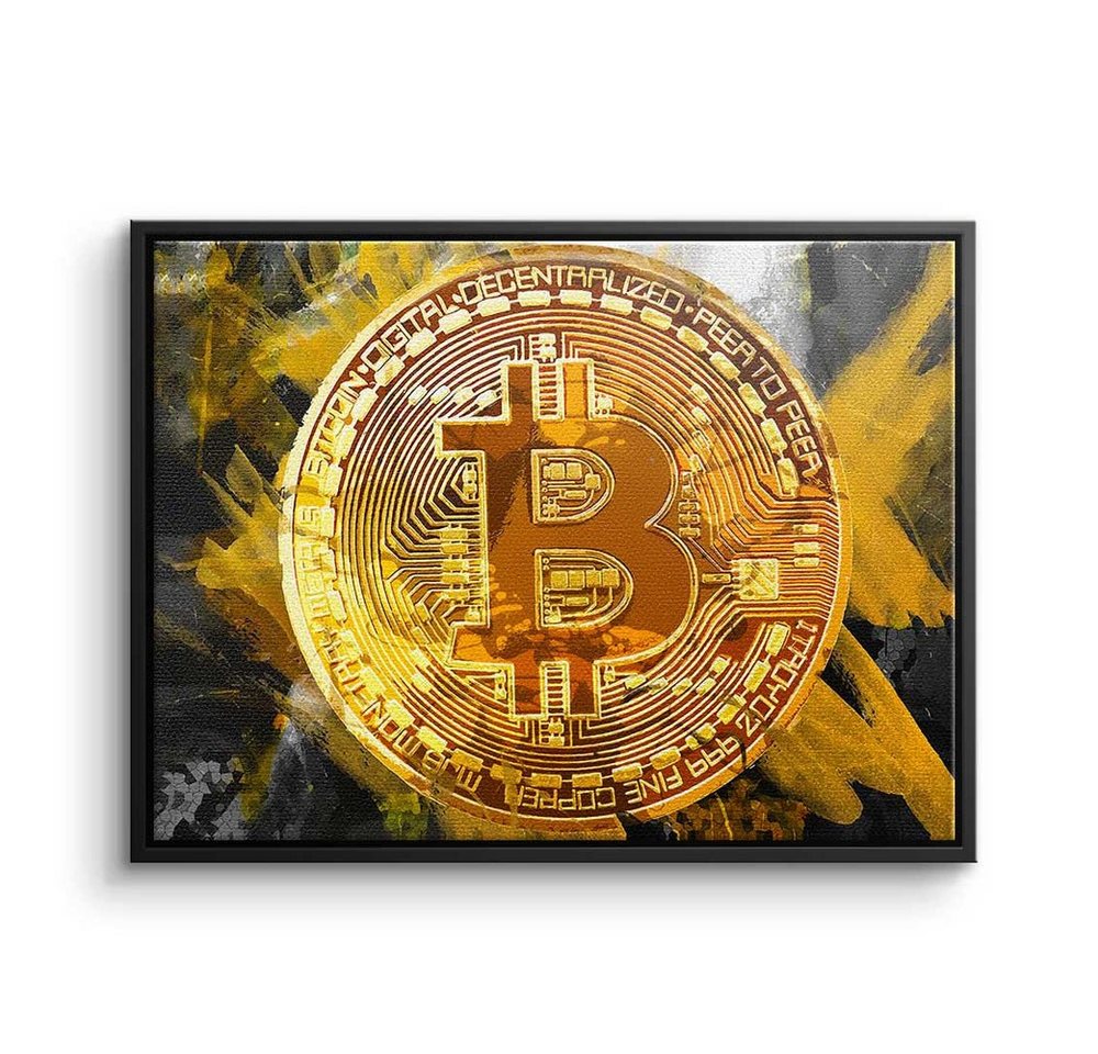 DOTCOMCANVAS® Leinwandbild, Premium Leinwandbild - Crypto - Painting Bitcoin - Trading von DOTCOMCANVAS®