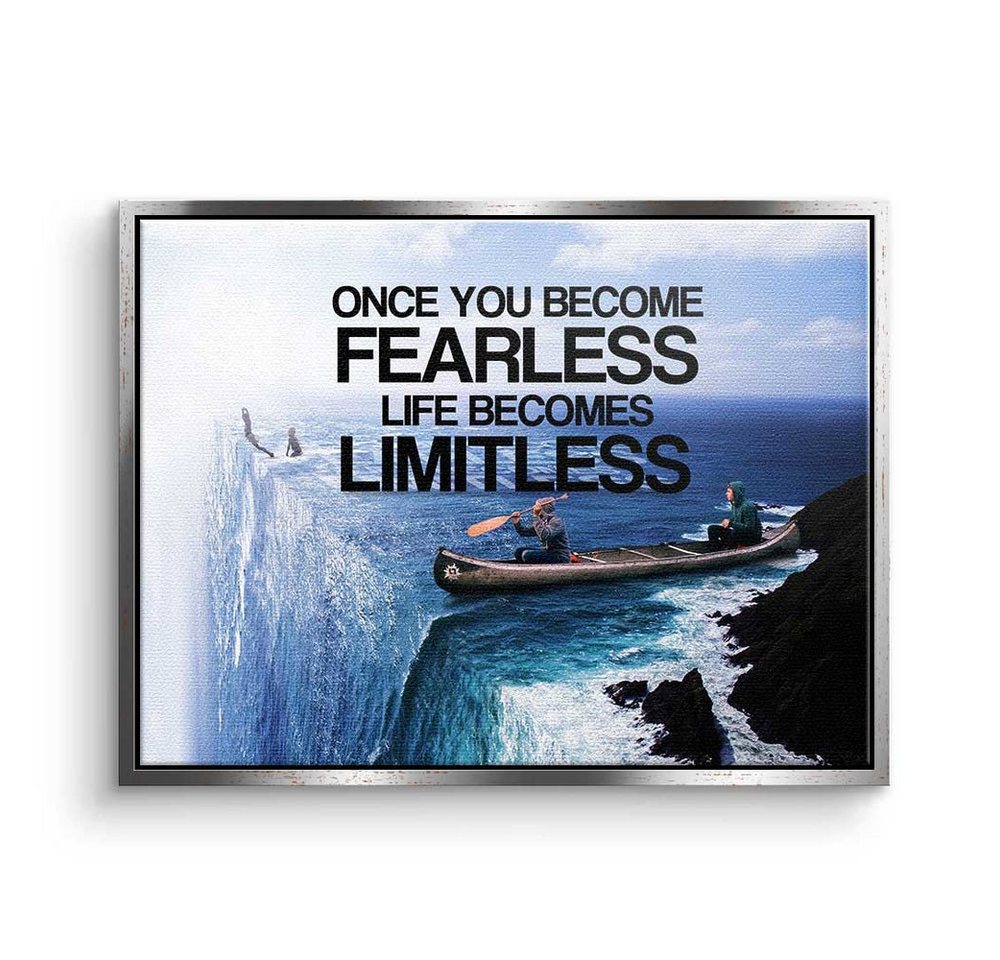 DOTCOMCANVAS® Leinwandbild, Premium Leinwandbild - Motivation - Once You Become Fearless Life Bec von DOTCOMCANVAS®