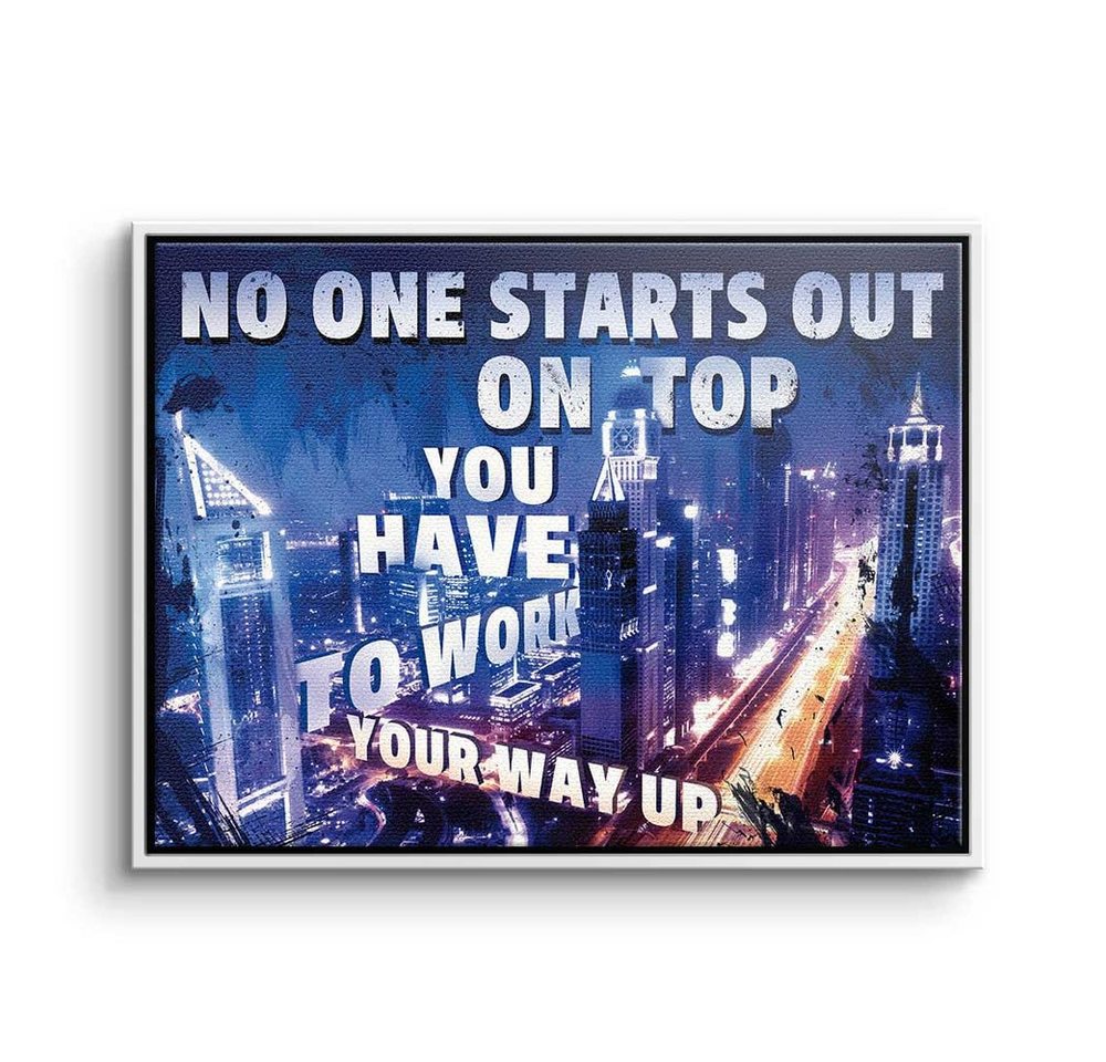 DOTCOMCANVAS® Leinwandbild, Premium Leinwandbild - Motivation - Work Your Way Up - Mindset - Büro von DOTCOMCANVAS®