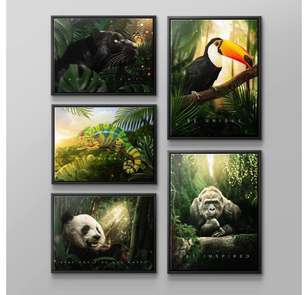 DOTCOMCANVAS® Leinwandbild ANIMAL JUNGLE - Leinwand 5x, Deutsch von DOTCOMCANVAS®