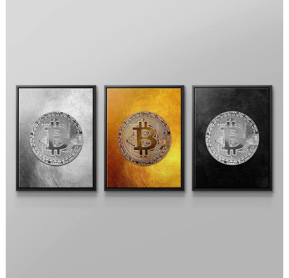 DOTCOMCANVAS® Leinwandbild BITCOIN MOOD - Leinwand 3x von DOTCOMCANVAS®