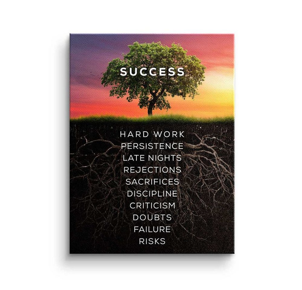 DOTCOMCANVAS® Leinwandbild Baum des Erfolgs, Premium Leinwandbild - Motivation - Baum des Erfolgs - Mindset - Bür von DOTCOMCANVAS®