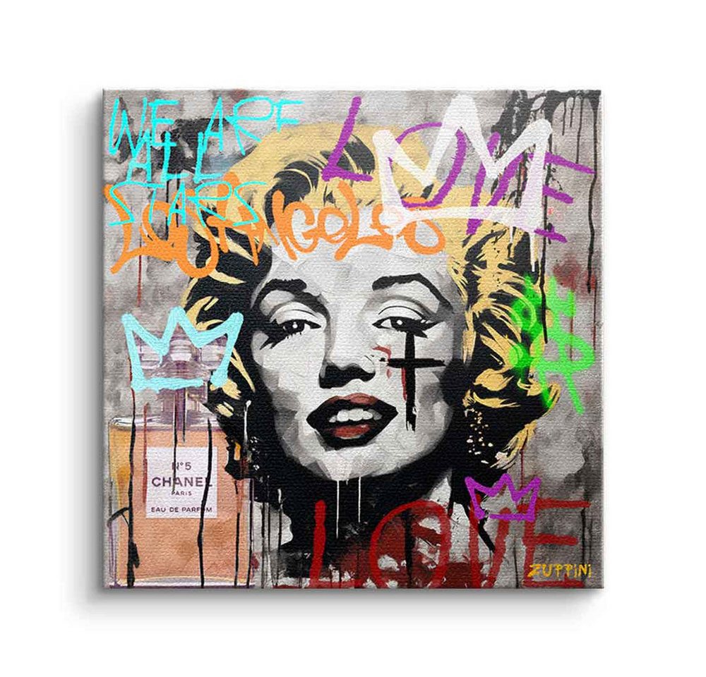 DOTCOMCANVAS® Leinwandbild We Are All Stars, Leinwandbild We Are All Stars Marylin Monroe Portrait Pop Art Wandbild von DOTCOMCANVAS®