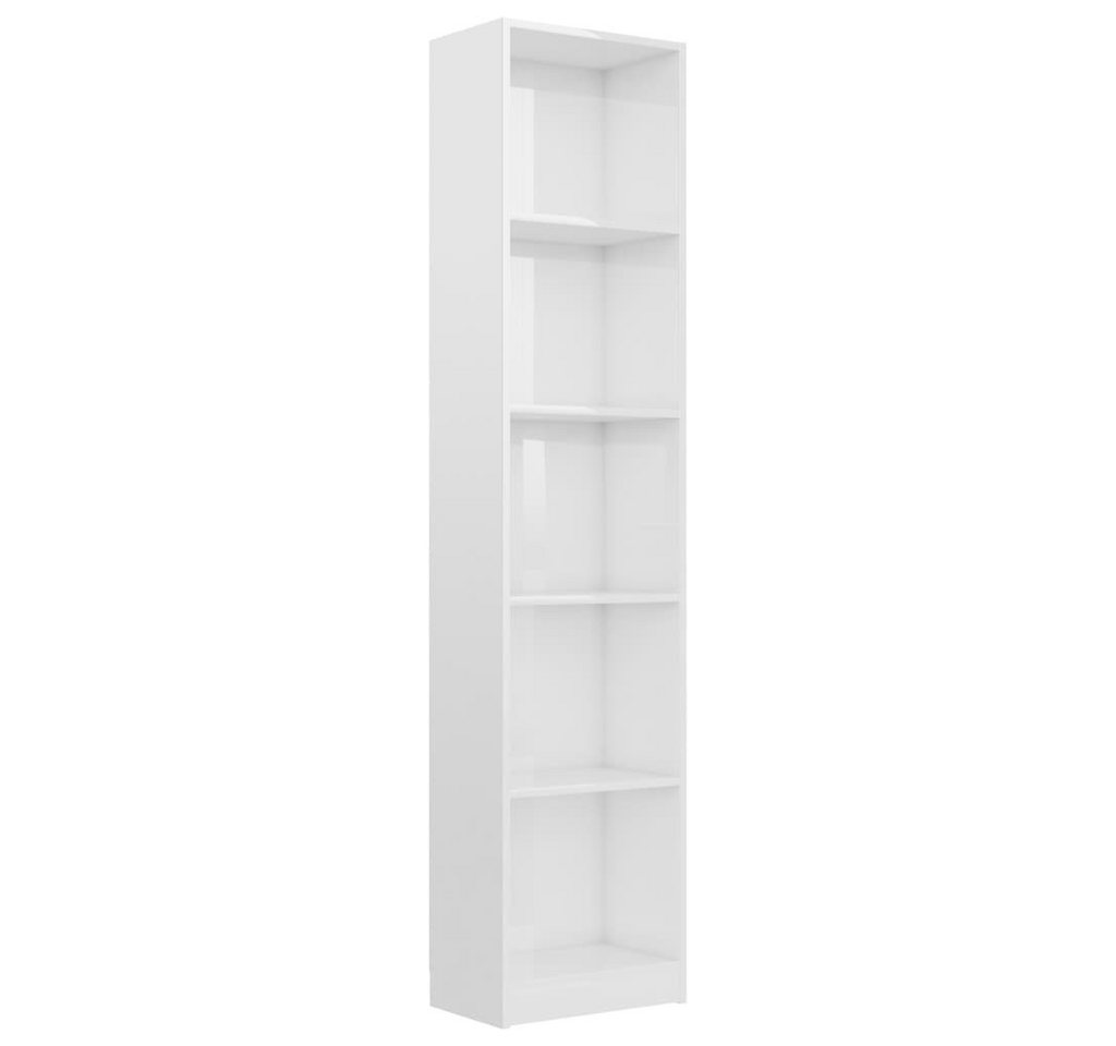 DOTMALL Bücherregal Bücherregal 5 Fächer Hochglanz-Weiß 40x24x175 cm Holzwerkstoff von DOTMALL