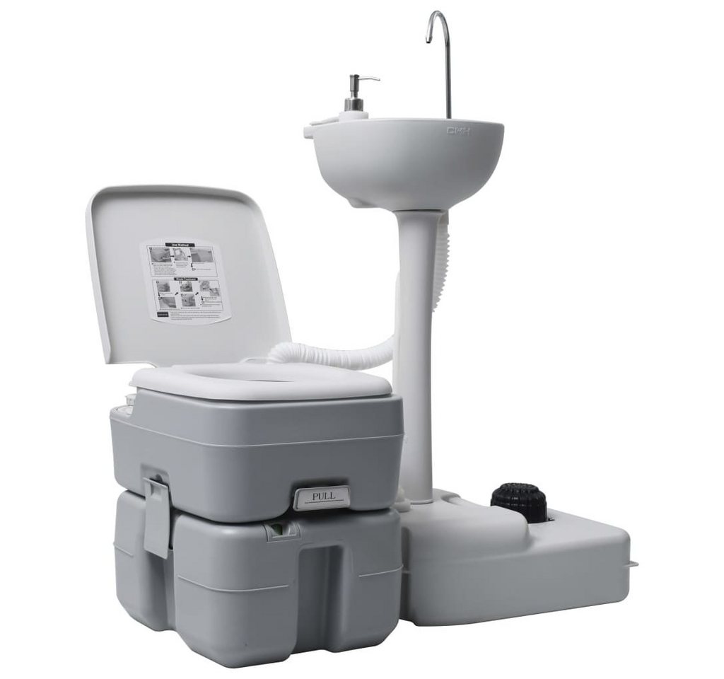 DOTMALL Campingtoilette Reisetoilette und Waschbecken-Set, Tragbar von DOTMALL