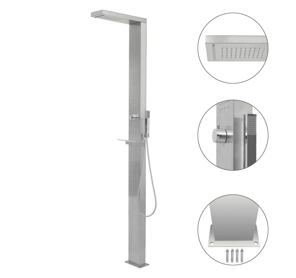 DOTMALL Gartendusche Außendusche Duschsäule Edelstahl Quadratisch von DOTMALL