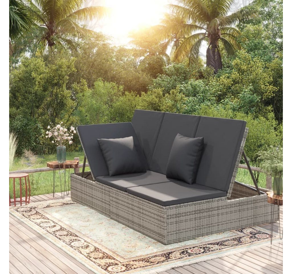 DOTMALL Gartenliege 2-in-1 Sonnenliege und Sofa,Polyrattan, verstellbar, inkl. Auflage von DOTMALL