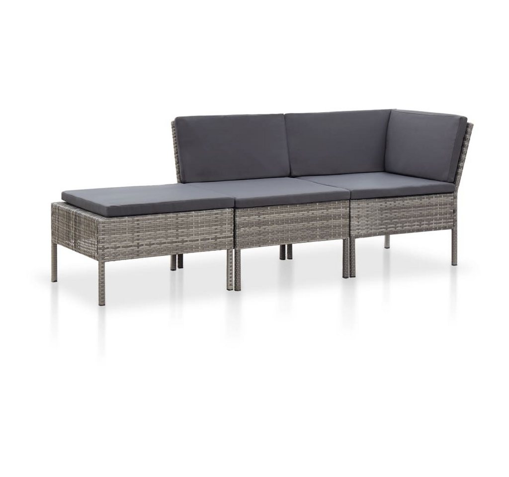 DOTMALL Gartenlounge-Set 3-tlg. Garten-Lounge-Set mit Auflagen Poly Rattan von DOTMALL