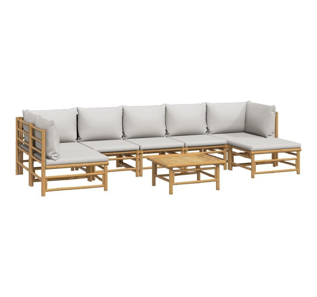 DOTMALL Gartenlounge-Set Garten-Ecksofa-Set (8-tlg),aus Bambus mit mit Sitz- und Rückenpolster von DOTMALL