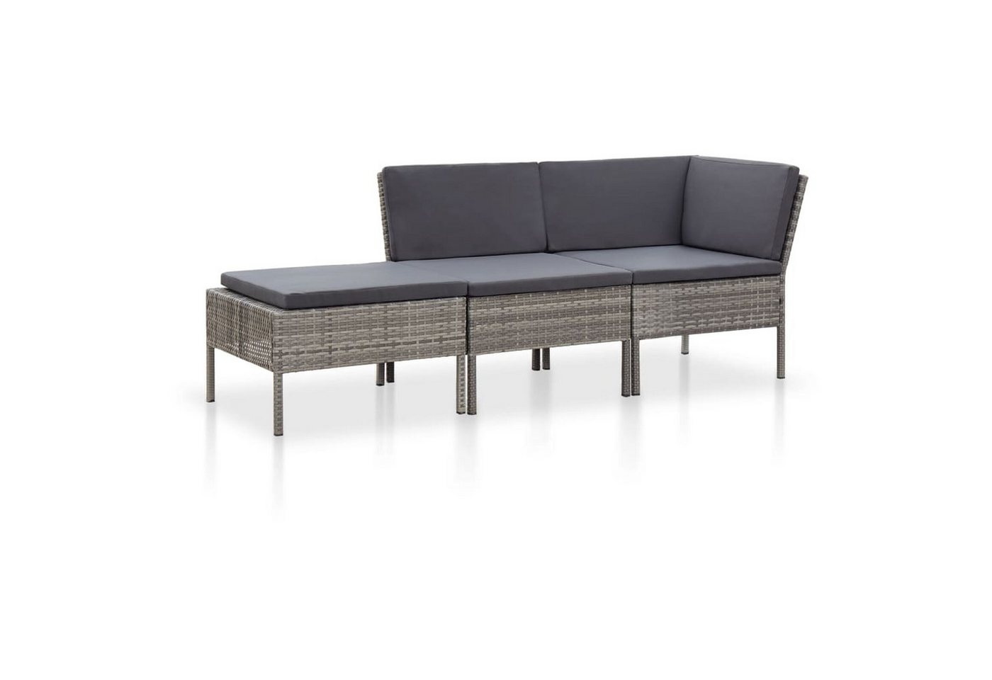DOTMALL Rattanstuhl 3-tlg. Garten-Lounge-Set mit Auflagen Poly Rattan Grau DOTMALL Rattanstuhl 3-tlg. Garten-Lounge-Set mit Auflagen Poly Rattan Grau von DOTMALL