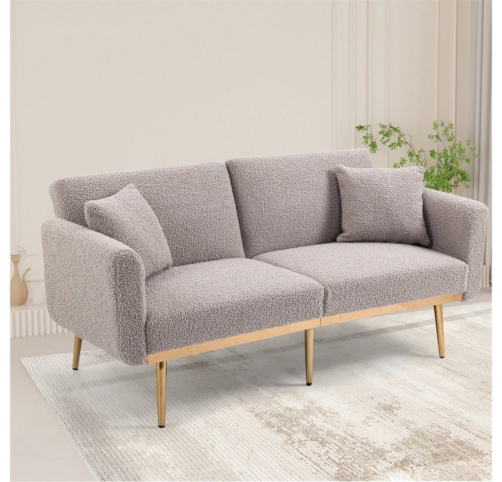 DOTMALL Schlafsofa Samt-Lounge-Sofa,umwandelbares Klappbett mit Metallfüßen von DOTMALL