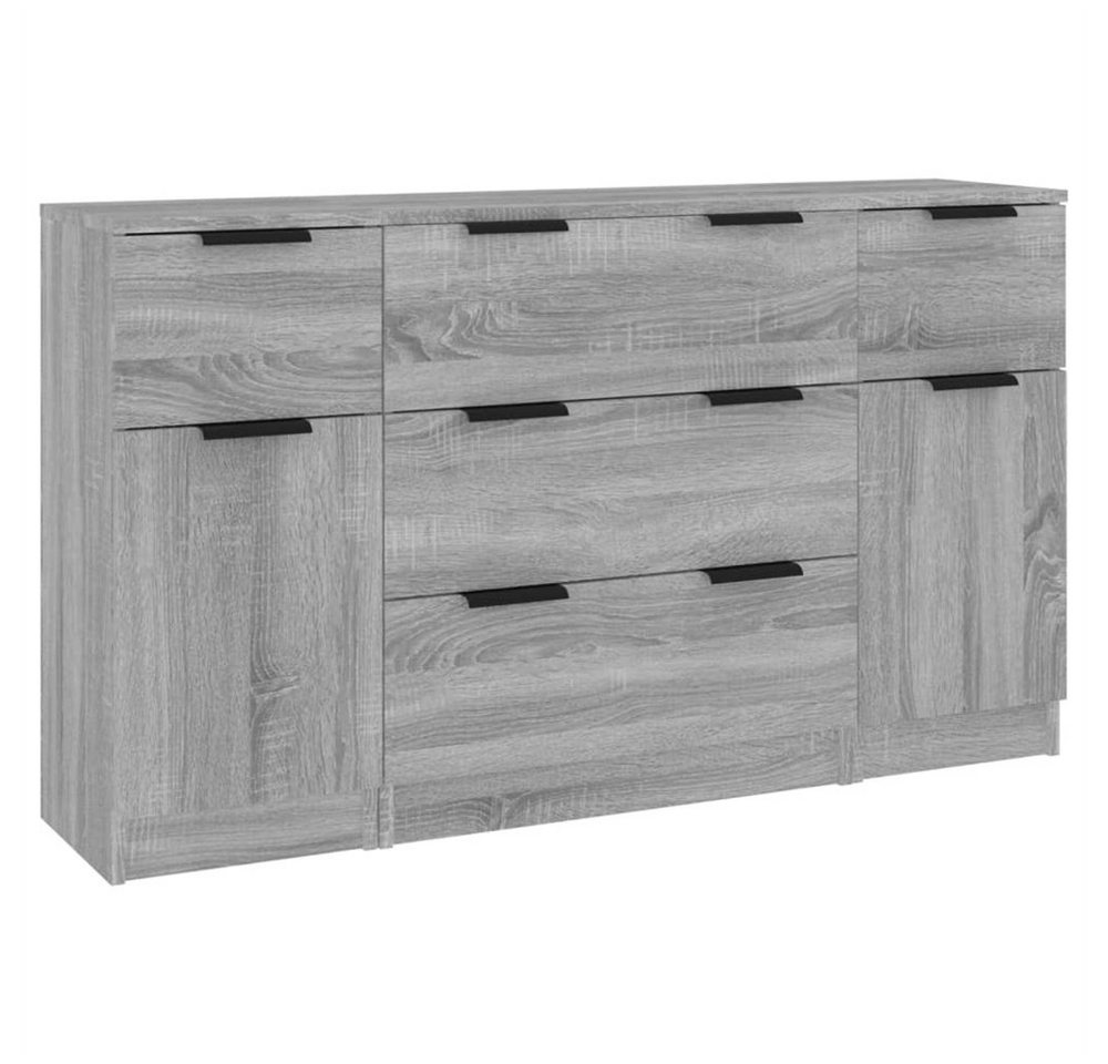 DOTMALL Sideboard Sideboard-Set, 3-tlg, Grau Sonoma Holzwerkstoff von DOTMALL