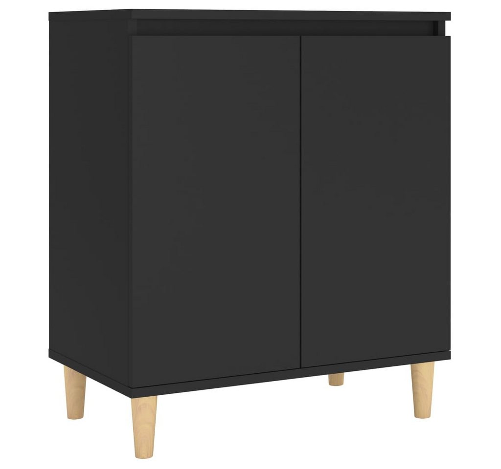 DOTMALL Sideboard Sideboard mit Massivholz-Beinen Schwarz 60x35x70 cm von DOTMALL