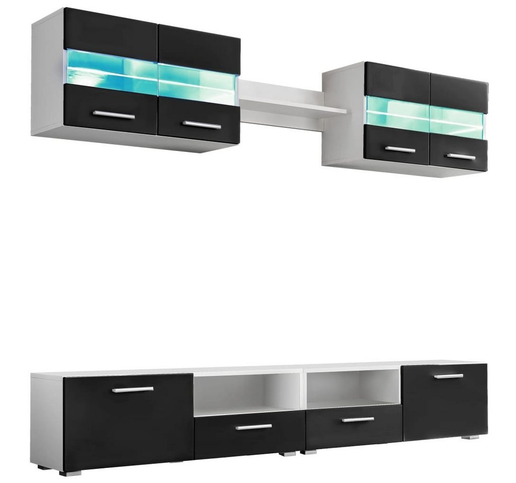 DOTMALL TV-Schrank Moderne Wohnwand mit LED-Beleuchtung,(5-St) von DOTMALL