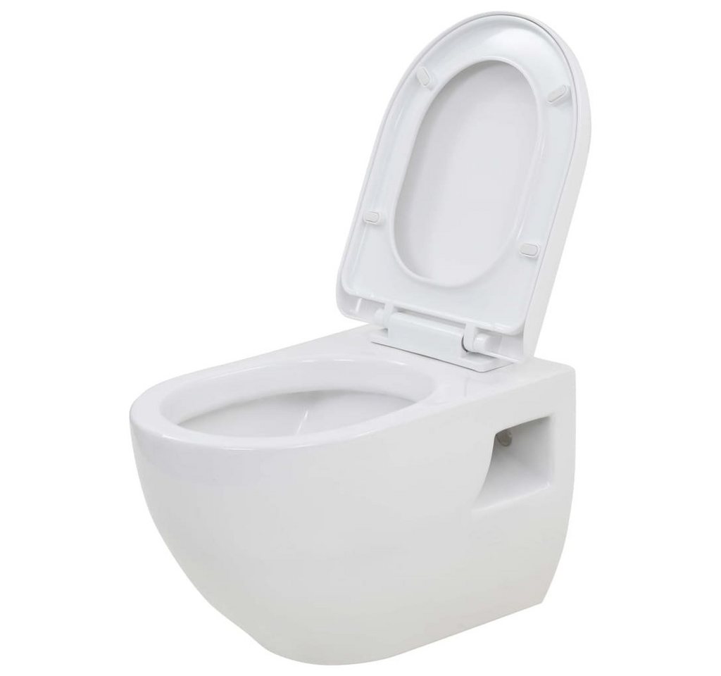 DOTMALL Tiefspül-WC wandmontierte Toilette aus Sanitärkeramik, inkl. WC-Sitz DOTMALL Tiefspül-WC wandmontierte Toilette aus Sanitärkeramik, inkl. WC-Sitz von DOTMALL