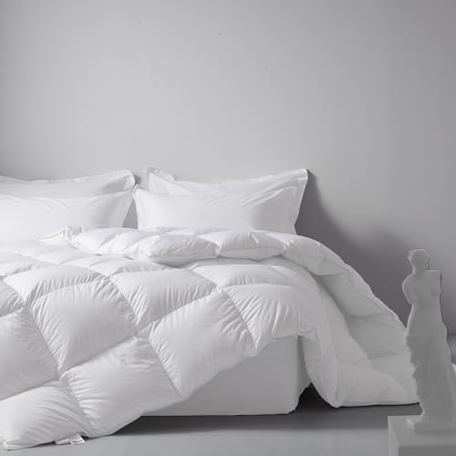 Schwere Doppel-Bettdecke, luxuriöse weiße Gänsefedern und Daunen, 12 Tog, mit 100 % Baumwolle, maschinenwaschbar, Hotelqualität, 200 x 200 cm, Steppdecke mit 8 Ecklaschen Schwere Doppel-Bettdecke, luxuriöse weiße Gänsefedern und Daunen, 12 Tog, mit 100 % Baumwolle, maschinenwaschbar, Hotelqualität, 200 x 200 cm, Steppdecke mit 8 Ecklaschen von DOWNFOCUS