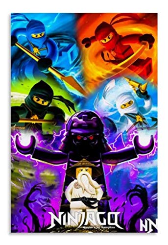 DPFRY Anime Ninjago Poster Dekorative Malerei Leinwand Wandkunst Wohnzimmer Poster Schlafzimmer Gemälde Js105Cq 40x60cm Ohne Rahmen von DPFRY