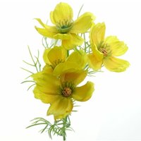 DPI - Kosmeen - Cosmea Stiel Gelb mit vier Blüten 39 cm - Kunstblumen von DPI
