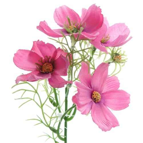 DPI Kosmeen - Cosmea Stiel Rosa mit Vier Blüten 39 cm - Kunstblumen von DPI