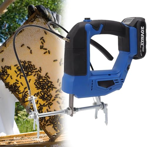 DPLWJPP Brushless Handheld Wireless Bee Shaker,Tragbarer Elektrischer Honig-Extraktor Bienenhaltung Bienen-Schüttelmaschine,Mit 4-Gang-Einstellung,Für Honeybee Farm,Blue-1battery von DPLWJPP