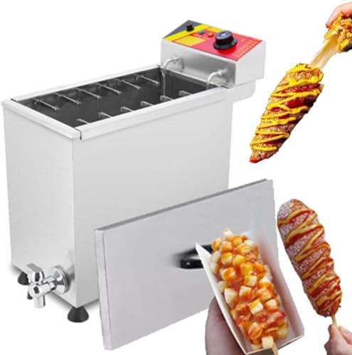 DPLXQPP 25L Käse-Hot-Dog-Stickmaschine,12-teilige Wurstfritteuse,Griff-Hot-Dog-Mais-Dog-Fritteuse,Käsesticks,geeignet für Restaurants,Heimküchen,Snackbars von DPLXQPP