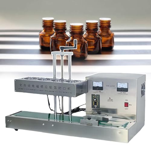 DPLXQPP Kommerzielle automatische Aluminiumfolien-Versiegelungsmaschine,2200W kontinuierliche Bandversiegelungsmaschine,geeignet zum Verschließen von Medizinflaschen,60-130mm-110V von DPLXQPP