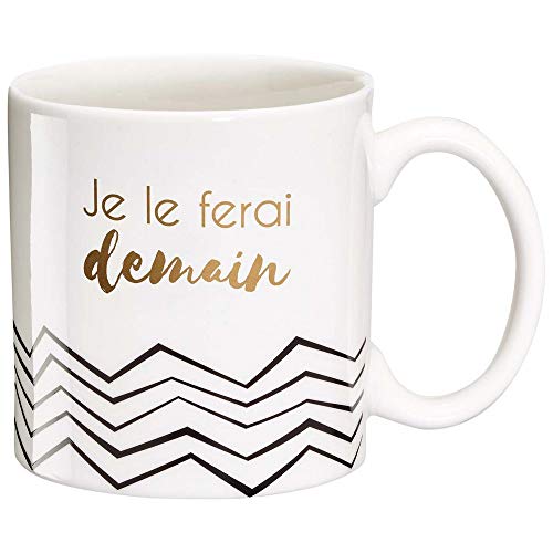 Dräger - Original Becher - Teetasse als Geschenk für Ihre Lieben - Kaffeetasse aus feinem Porzellan - 350 ml 8 cm Durchmesser x 8,5 cm Höhe Ich mache es morgen von DRAEGER
