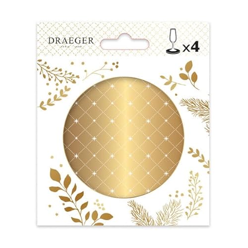 Draeger Paris – 4 Untersetzer aus Papier – Weiß und Gold – 10,2 x 12 cm von DRAEGER