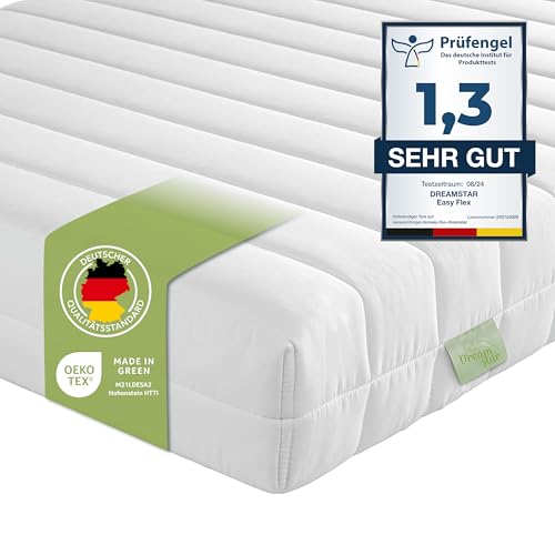 DREAMSTAR Easy Flex | orthopädische 7-Zonen Kaltschaummatratze | Öko-Tex Zertifiziert | Härtegrad 2 und 3 (H2 & H3) | Rollmatratze | Made in EU I 100 x 200 cm von DREAMSTAR