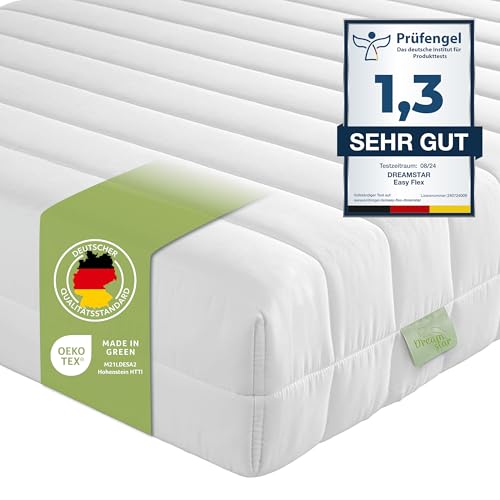 DREAMSTAR Easy Flex | orthopädische 7-Zonen Kaltschaummatratze | Öko-Tex Zertifiziert | Härtegrad 2 und 3 (H2 & H3) | Rollmatratze 13 cm | Made in EU I 140 x 200 cm von DREAMSTAR