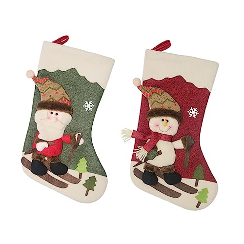 DRESSOOS Weihnachtsgeschenktüte Süßigkeiten-geschenktüten Geschenktasche Socken Stricken Christbaumschmuck Weihnachtssocken Rentiermuster Weihnachten Strümpfe von DRESSOOS