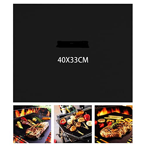 5er Set 40 x 33 cm BBQ Grillmatte, Antihaft Grillmatten, Backmatte für Holzkohle & Backen, Backpapier Wiederverwendbar, Dauerbackfolie für Backofen, Toll über Kohle, Gas Grills Grillzubehör von DRULINE