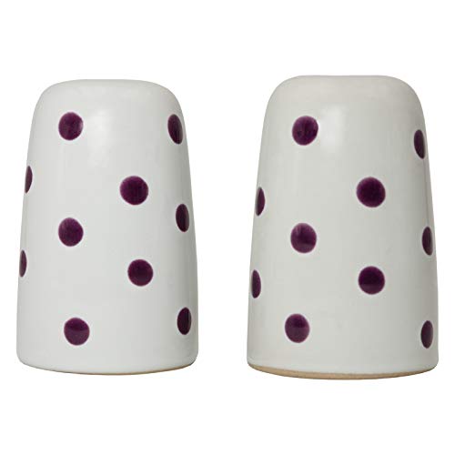 DRULINE DOTS Kombiservice White: Salz/Pfefferstreuer Weiss/Lila von DRULINE