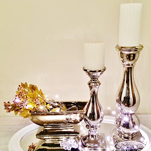 Keramik Kerzenhalter - dekoratives Windlicht - Kerzenständer - Kerzenleuchter - edle Tischdeko - Hochzeitsdeko - Schön Groß - 39 cm hoch von DRULINE