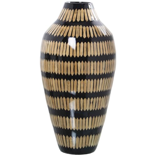 Bodenvase aus Holz in Natur und Schwarz, 24 x 48 cm von DRW