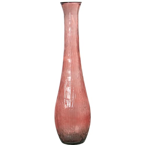 Vase aus recyceltem Glas, Rosa, 25 x 100 cm, Öffnung 15/8 cm von DRW