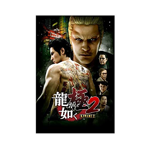 Leinwand-Poster, Motiv: Game Yakuza Like A Dragon 2, Kunstdruck, Gemälde, für Wohnzimmer, Schlafzimmer, Dekoration, 40 x 60 cm, ohne Rahmen von DSADASD