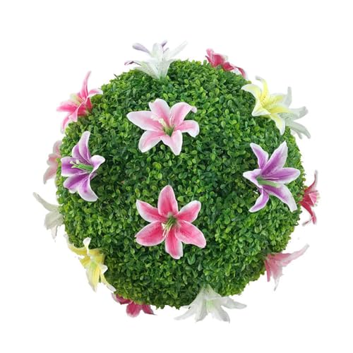 DSFHVBDD Grasball Deko, Pflanzen-Ball Artificial, Pflanzenball Simulations, Plants Ball Runder, Pflanzenball Künstlich, Hausgarten im Freien Hochzeitsfeier Rasen Dekoration (A 38cm) von DSFHVBDD