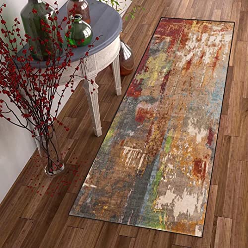 DTUQYX Läufer Lang Flur rutschfest Teppich Küche 40 x 60CM, Polyester Waschbar und Dauerhaft, Schlafzimmer Muster Carpet, für Wohnzimmer Büro Esszimmer, Anpassbar Teppichläufer Meterware von DTUQYX