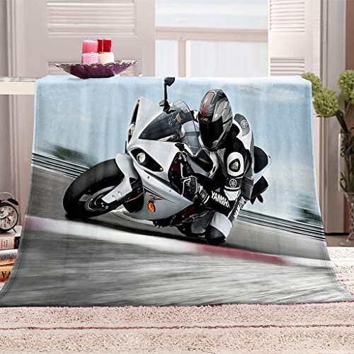 DUCATS Flanelldecke F4-Motorrad 180 x 200 cm Überwurfdecke aus Mikrofaser - Weiche und gemütliche Decke mit 3D - Gemütliche Bett - und Sofabezüge für Jungen und Mädchen von DUCATS