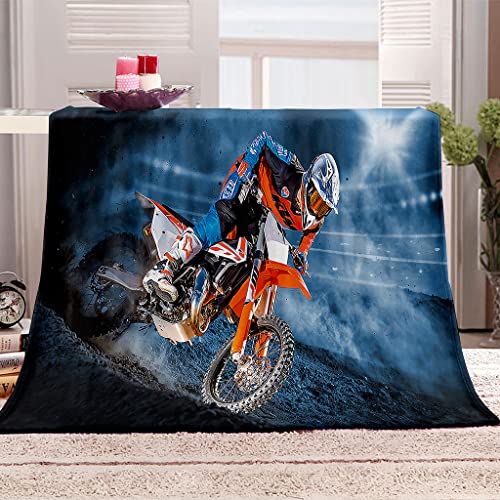 DUCATS Flanelldecke Motorrad 180 x 200 cm Überwurfdecke aus Mikrofaser - Weiche und gemütliche Decke mit 3D - Gemütliche Bett - und Sofabezüge für Jungen und Mädchen von DUCATS