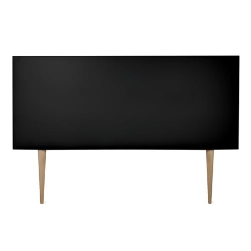 DUÉRMETE ONLINE Kopfteil Wien gepolstert + Beine, hochwertiger Bezug aus Kunstleder, praktisch und attraktives Design, Holz, Schwarz, 100 x 60 cm (Cama 90) von DUÉRMETE ONLINE