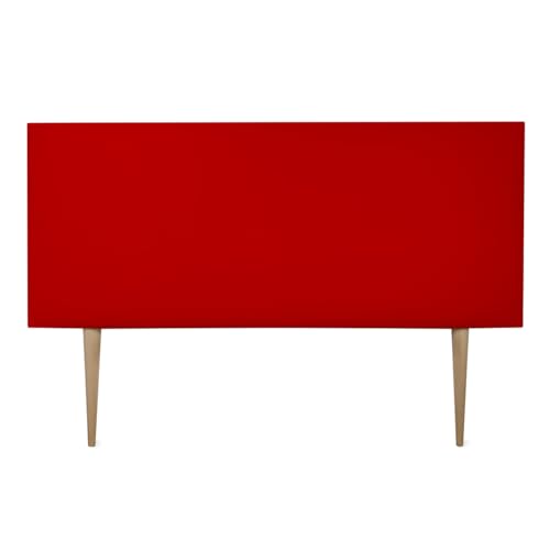 DUÉRMETE ONLINE Kopfteil Wien gepolstert + Beine, hochwertiger Bezug aus Kunstleder, praktisch und attraktives Design, Holz, rot, 90 x 60 cm (Cama 80) von DUÉRMETE ONLINE